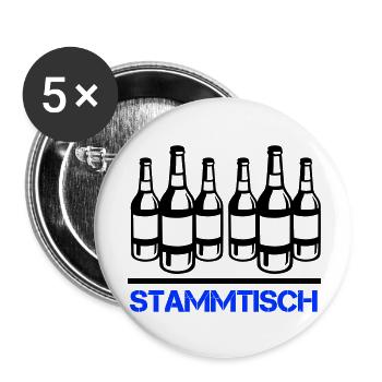 bierflasche stammtisch - Buttons groß 56 mm (5er Pack) - Weiß - Vorne