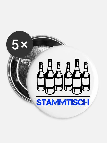 bierflasche stammtisch - Buttons groß 56 mm (5er Pack) - Weiß