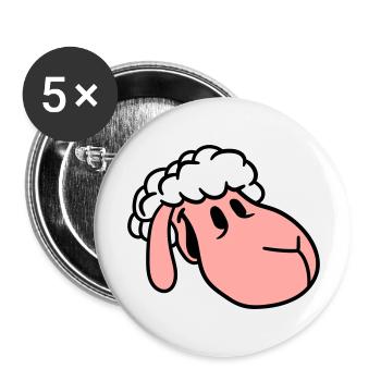 Sheep Face Head Cute Cute Lamb Cool Comic - Buttons large 2.2''/56 mm (5-pack) - white - Front