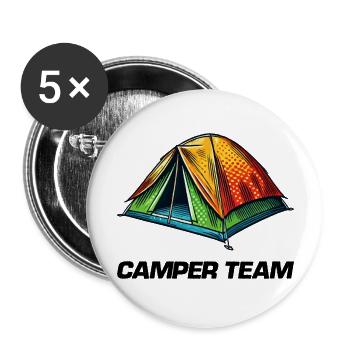 Tente camping-car - Lot de 5 grands badges (56 mm) - blanc - Devant
