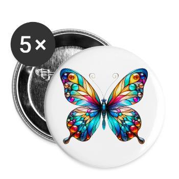 Butterfly - Buttons large 2.2''/56 mm (5-pack) - white - Front