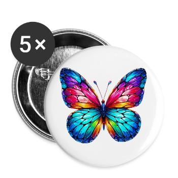 Butterfly - Buttons large 2.2''/56 mm (5-pack) - white - Front
