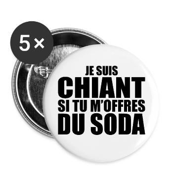 Mann, der liebt: Limonade. Lustiger Design-Humor - Buttons groß 56 mm (5er Pack) - Weiß - Vorne