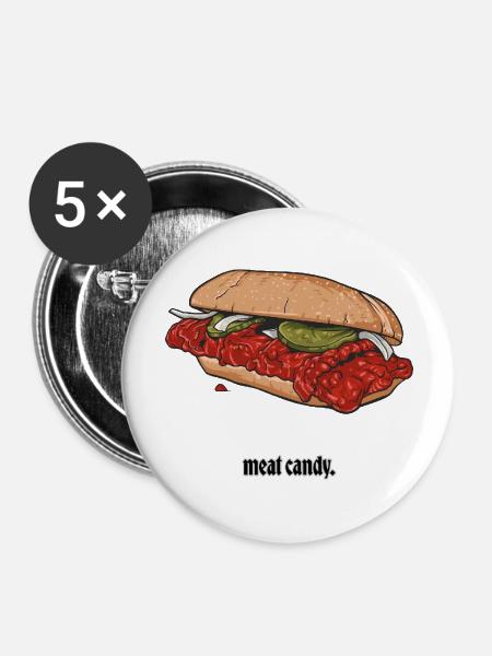 BBQ // Illustration - Buttons groß 56 mm (5er Pack) - Weiß