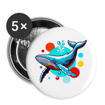Wal - Buttons groß 56 mm (5er Pack) - Weiß - Vorne