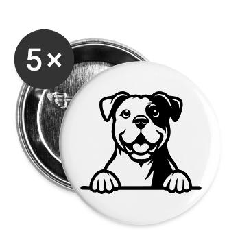 American Bulldog - Buttons large 2.2''/56 mm (5-pack) - white - Front