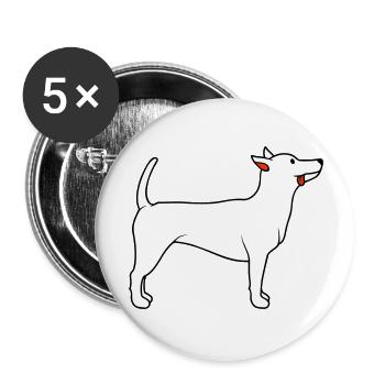 Dear dog sticks out his tongue happily - Buttons large 2.2''/56 mm (5-pack) - white - Front