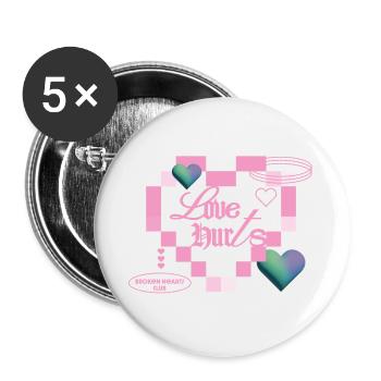 Love hurts - Buttons large 2.2''/56 mm (5-pack) - white - Front