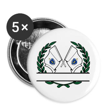 Flaggen USA Massachusetts Lorbeerkranz Banner - Buttons groß 56 mm (5er Pack) - Weiß - Vorne