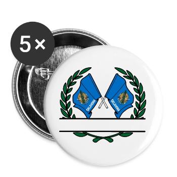 Flaggen USA Oklahoma Lorbeerkranz Banner - Buttons groß 56 mm (5er Pack) - Weiß - Vorne