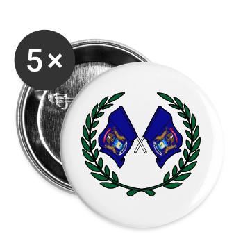 Flags USA Michigan in laurel wreath - Buttons large 2.2''/56 mm (5-pack) - white - Front