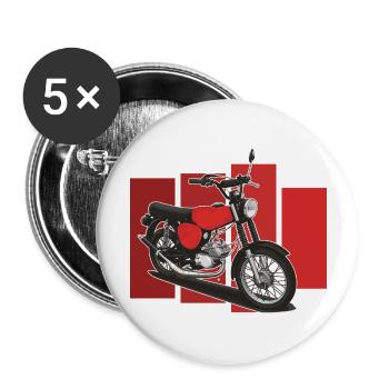 S51 (rouge) // Illustration - Lot de 5 grands badges (56 mm) - blanc - Devant