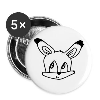 Fox Red Fox Wild Animal Clever Forest Inhabitants - Buttons large 2.2''/56 mm (5-pack) - white - Front