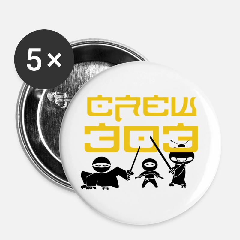 CREW 303 - Buttons groß 56 mm (5er Pack) - Weiß