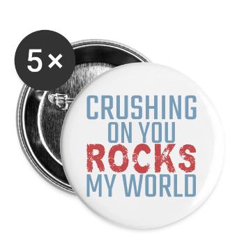Geology Valentine's Day Crushing on you rocks - Buttons large 2.2''/56 mm (5-pack) - white - Front