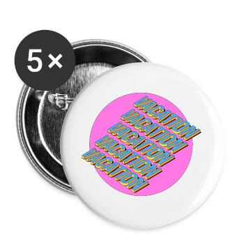 Vacation – 3D Retro Lettering - Buttons large 2.2''/56 mm (5-pack) - white - Front