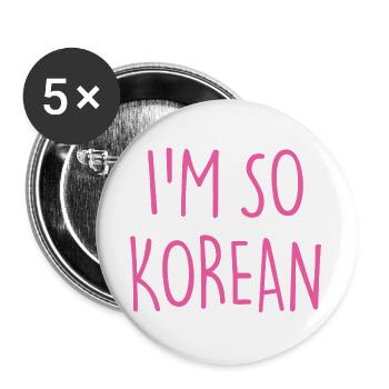 JE SUIS TELLEMENT CORÉEN CORÉEN - Lot de 5 grands badges (56 mm) - blanc - Devant
