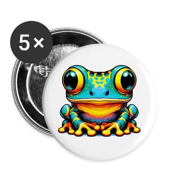 Frog - Buttons large 2.2''/56 mm (5-pack) - white - Front
