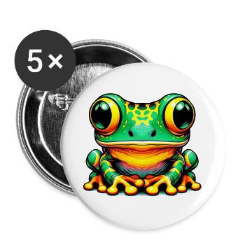 Frog - Buttons large 2.2''/56 mm (5-pack) - white - Front