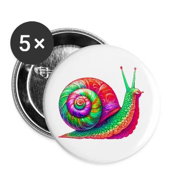 Snail - Buttons large 2.2''/56 mm (5-pack) - white - Front