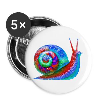 Snail - Buttons large 2.2''/56 mm (5-pack) - white - Front