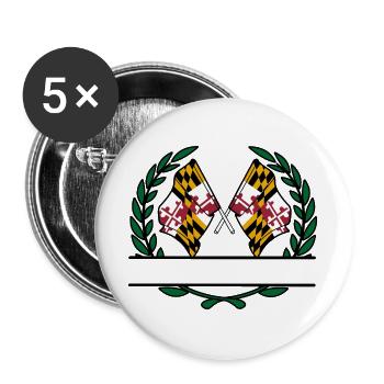 Flags USA Maryland laurel wreath banner - Buttons large 2.2''/56 mm (5-pack) - white - Front