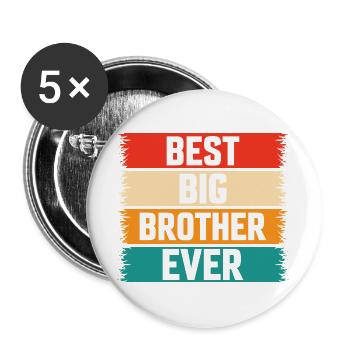 Le meilleur Big Brother de tous les temps ! Meilleur Big Brother de tous les temps - Lot de 5 grands badges (56 mm) - blanc - Devant