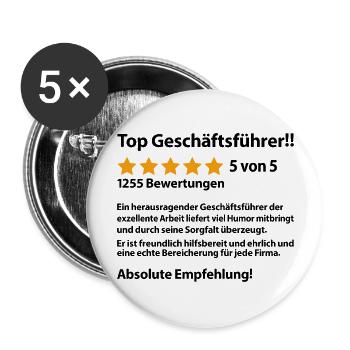 Geschäftsführer Abschiedsgeschenk Geschenkidee - Buttons groß 56 mm (5er Pack) - Weiß - Vorne