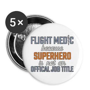 Flight Paramedic Superhero air rescue - Buttons large 2.2''/56 mm (5-pack) - white - Front