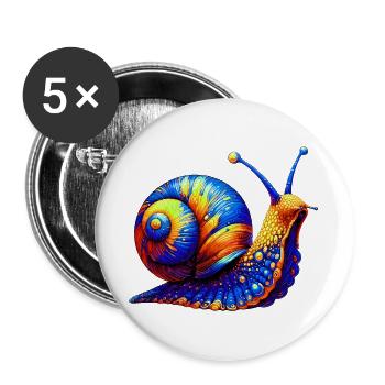 Snail - Buttons large 2.2''/56 mm (5-pack) - white - Front