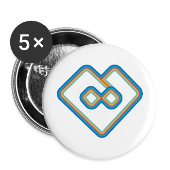 Infinite Love - Buttons large 2.2''/56 mm (5-pack) - white - Front