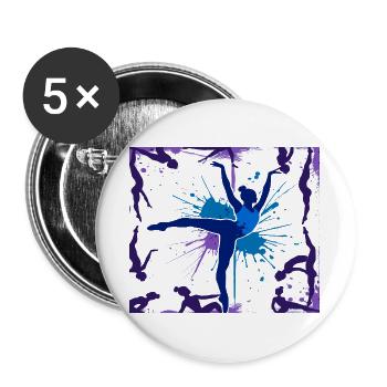 Gymnastique Gymnastique Acrobatie Gymnastique artistique - Lot de 5 grands badges (56 mm) - blanc - Devant