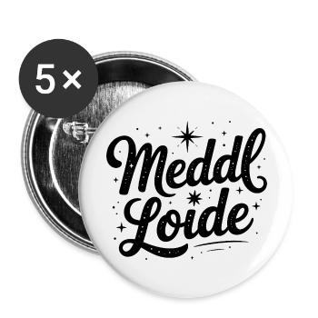 Meddl Loide - Deutsche Memes - Buttons groß 56 mm (5er Pack) - Weiß - Vorne