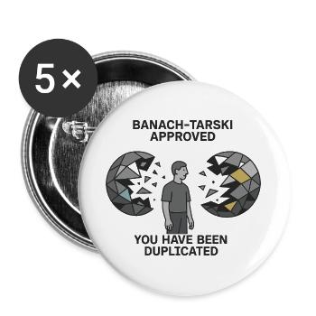 Banach-Tarski Approved - Buttons large 2.2''/56 mm (5-pack) - white - Front