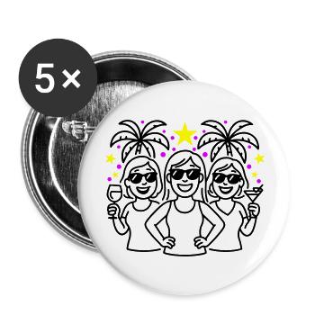 Girls Holiday Party Palm Trees - Buttons large 2.2''/56 mm (5-pack) - white - Front