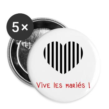 WEDDING. BRIDE-TO-BE. Bachelorette party. TEAM. TEAM MARIEE - Buttons large 2.2''/56 mm (5-pack) - white - Front