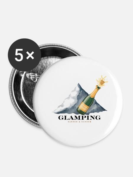 Glamping - Buttons groß 56 mm (5er Pack) - Weiß