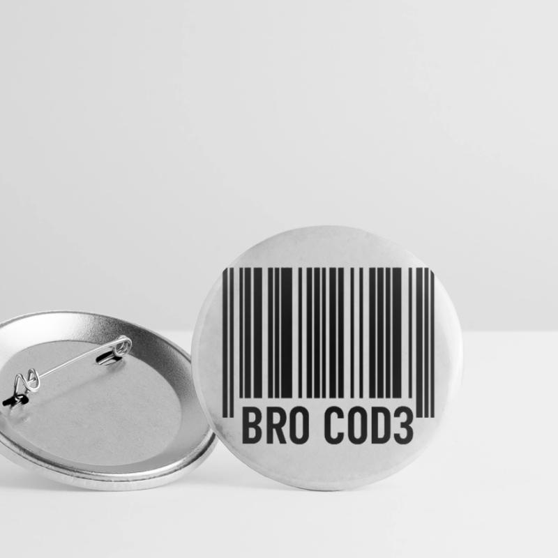 Bro Cod3 Barcode Design - Bro Code Buttons large 2.2''/56 mm (5-pack)