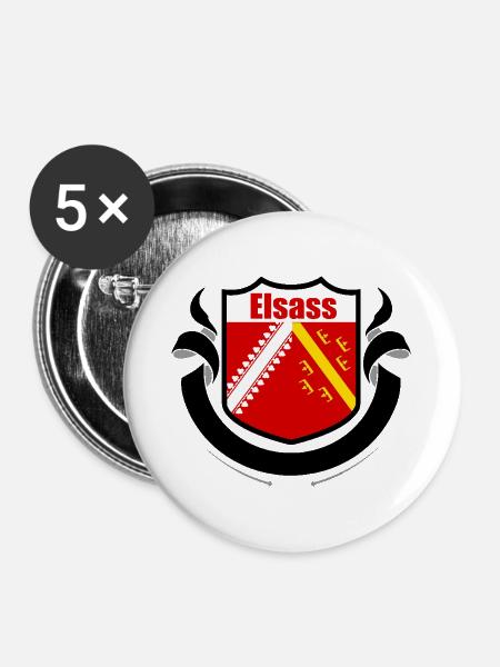 Elsass - Buttons groß 56 mm (5er Pack) - Weiß