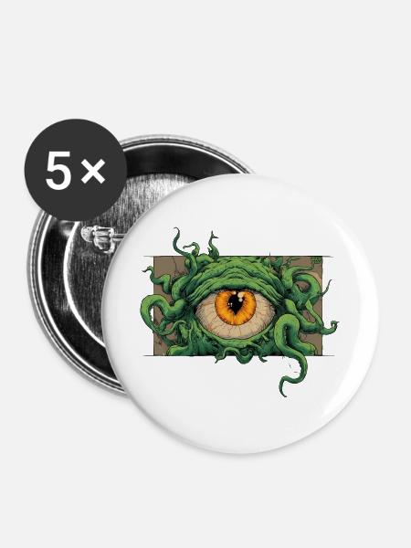 Eyeball monster - Buttons groß 56 mm (5er Pack) - Weiß