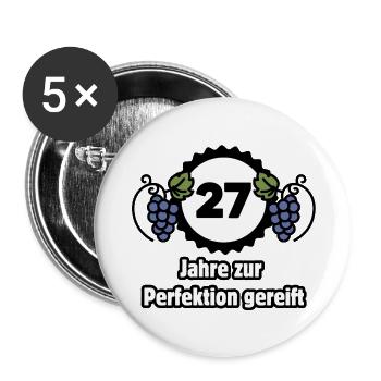 27th Birthday - 27 Years Matured to Perfection - Buttons large 2.2''/56 mm (5-pack) - white - Front