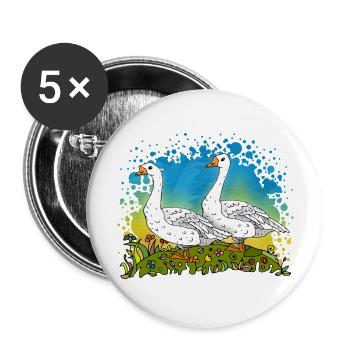 Geese - Buttons large 2.2''/56 mm (5-pack) - white - Front