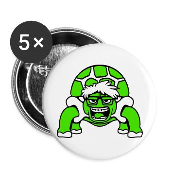 Turtle Nerd Horn-Rimmed Glasses Geek Smart Laughs Cool - Buttons large 2.2''/56 mm (5-pack) - white - Front