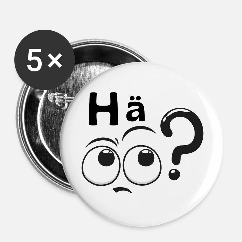 Huh? - Buttons large 2.2''/56 mm (5-pack) - white