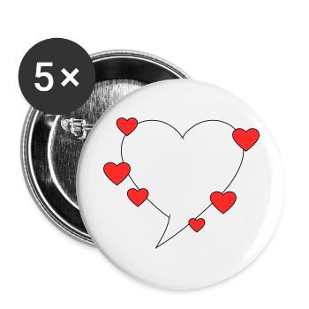 Speech bubble with hearts - Buttons large 2.2''/56 mm (5-pack) - white - Front