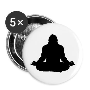 Bigfoot Meditation Silhouette - Buttons large 2.2''/56 mm (5-pack) - white - Front