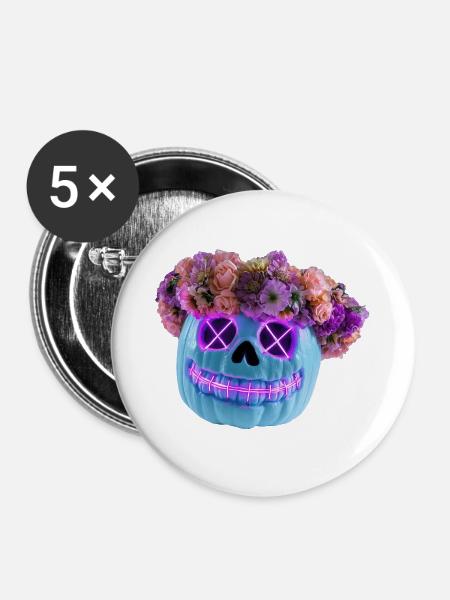 Blüte & Untergang - Buttons groß 56 mm (5er Pack) - Weiß
