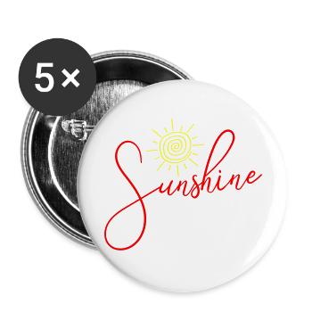 Sonnenschein Sonne Symbol - Buttons groß 56 mm (5er Pack) - Weiß - Vorne