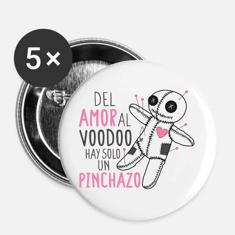 Ich voodoo - Buttons groß 56 mm (5er Pack) - Weiß