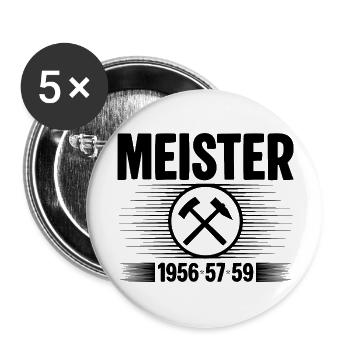 Erzgebirge Meister - Buttons groß 56 mm (5er Pack) - Weiß - Vorne
